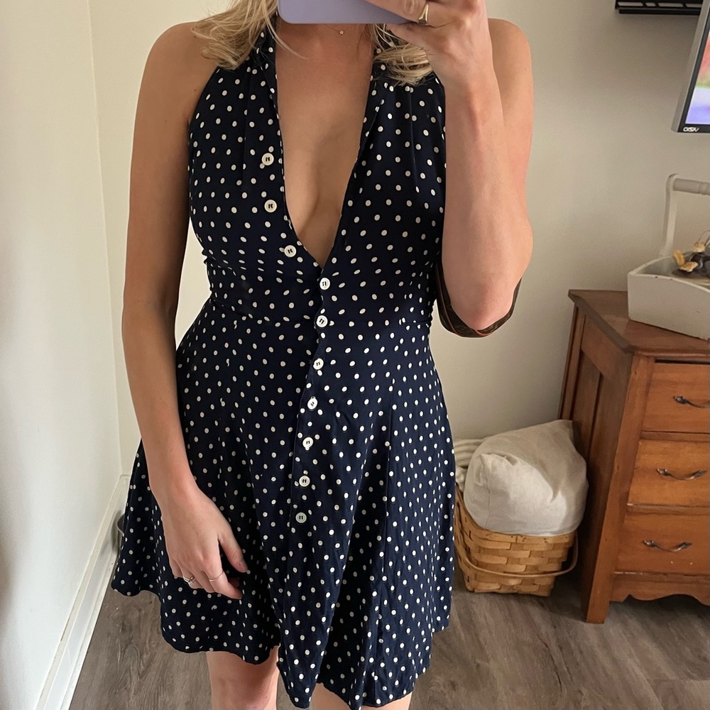 SOLD Gorgeous vintage polka dot halter dress